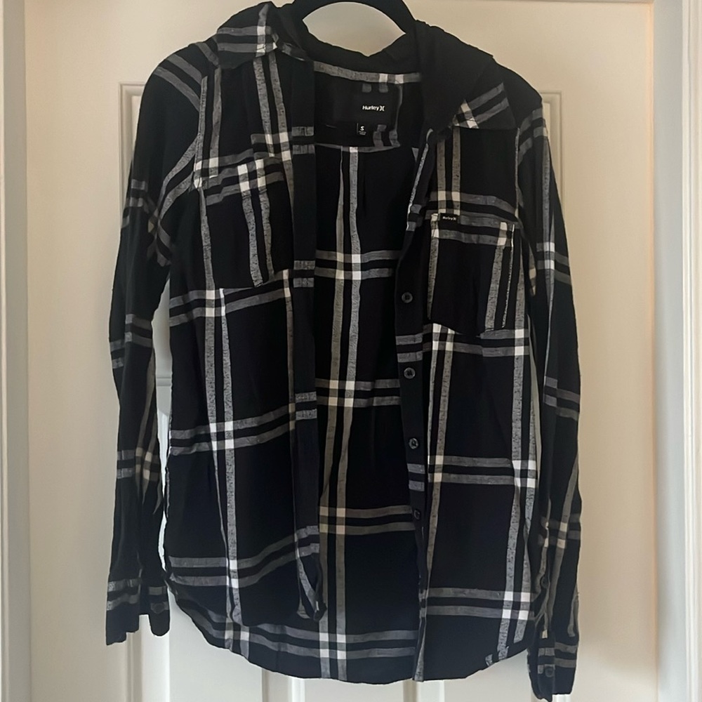 Hurley flannel with hood